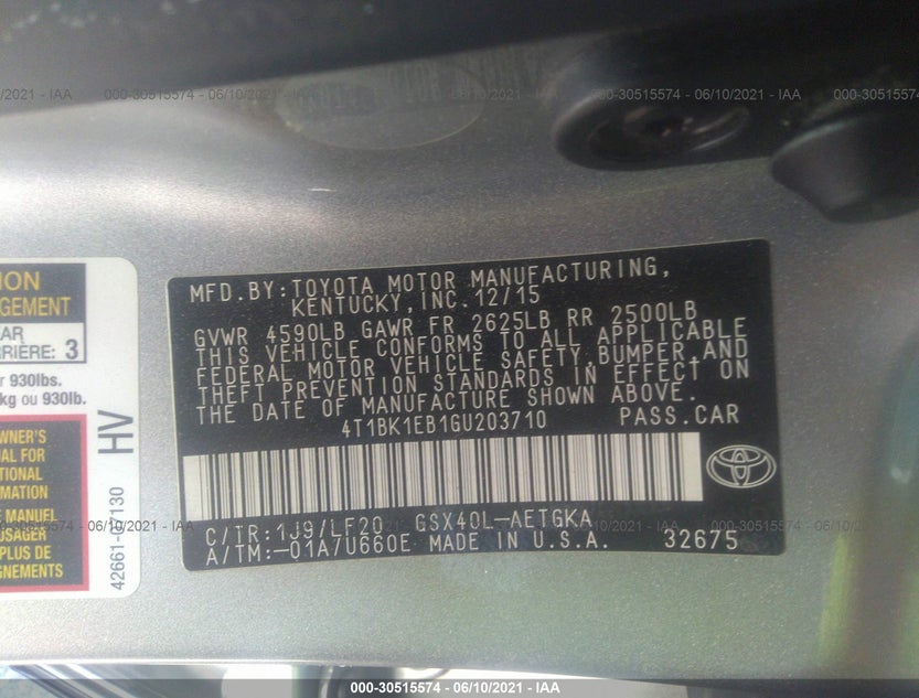 4T1BK1EB1GU203710