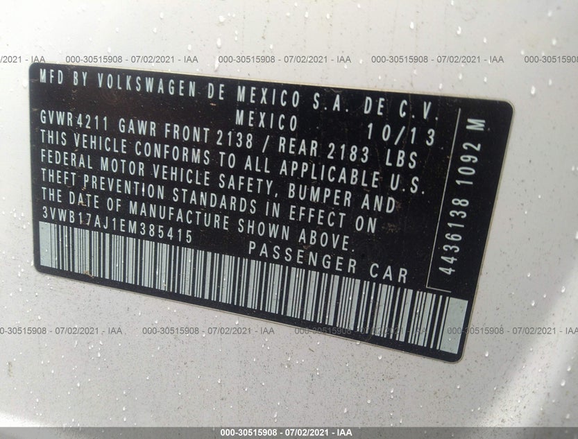 3VWB17AJ1EM385415