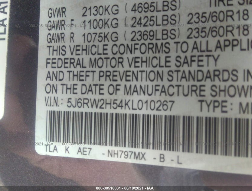 5J6RW2H54KL010267