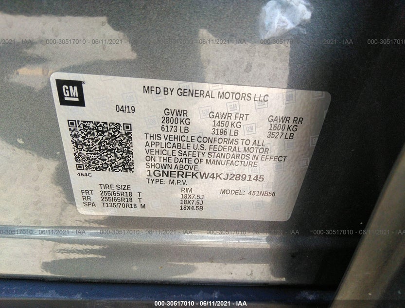 1GNERFKW4KJ289145