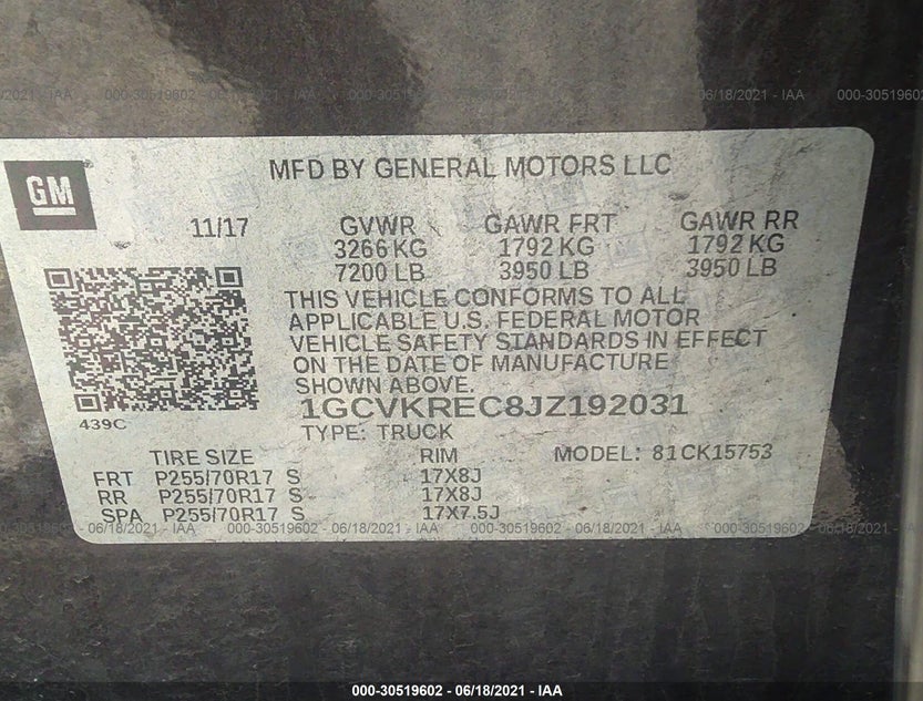 1GCVKREC8JZ192031