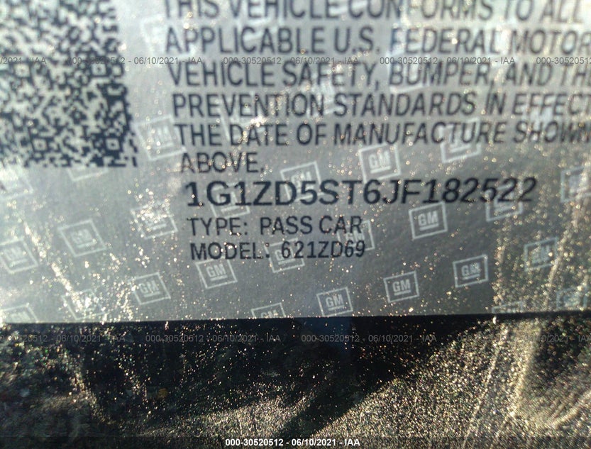 1G1ZD5ST6JF182522