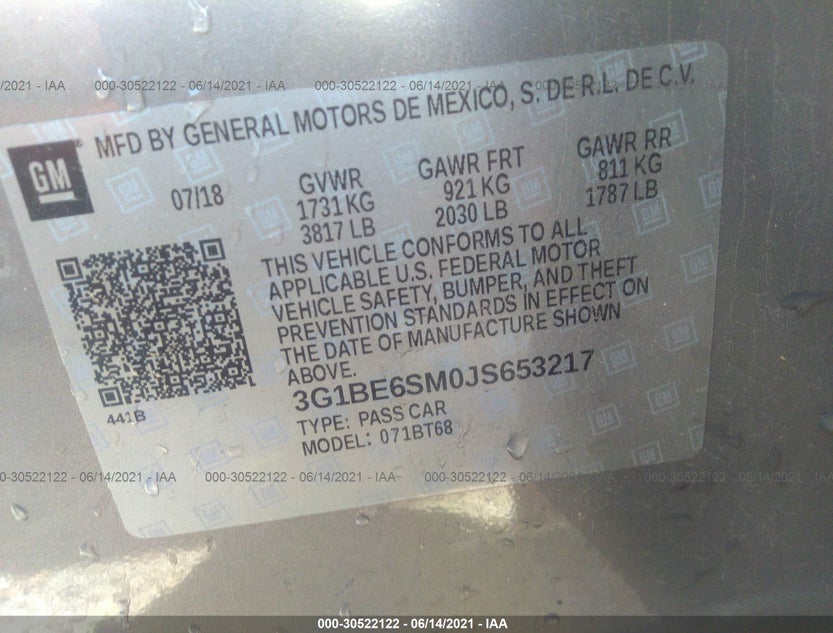 3G1BE6SM0JS653217