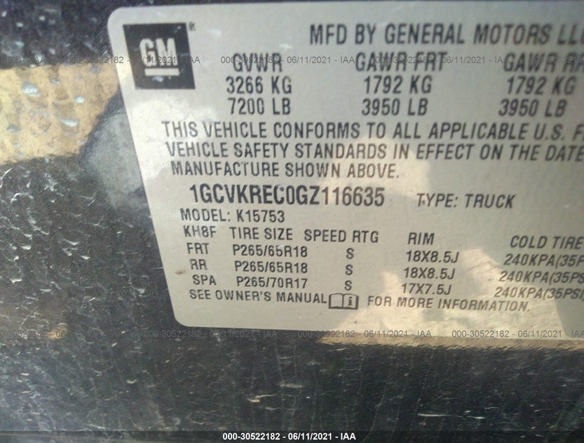 1GCVKREC0GZ116635