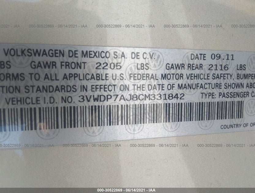 3VWDP7AJ8CM331842