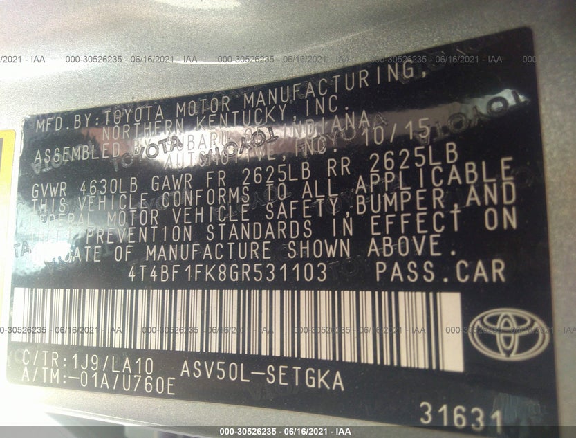 4T4BF1FK8GR531103