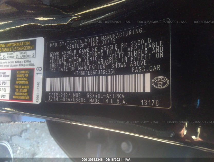 4T1BK1EB6FU165356