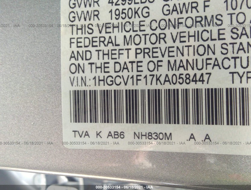1HGCV1F17KA058447