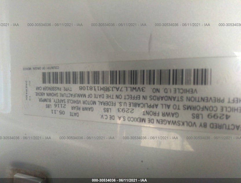 3VWLL7AJ3BM118108