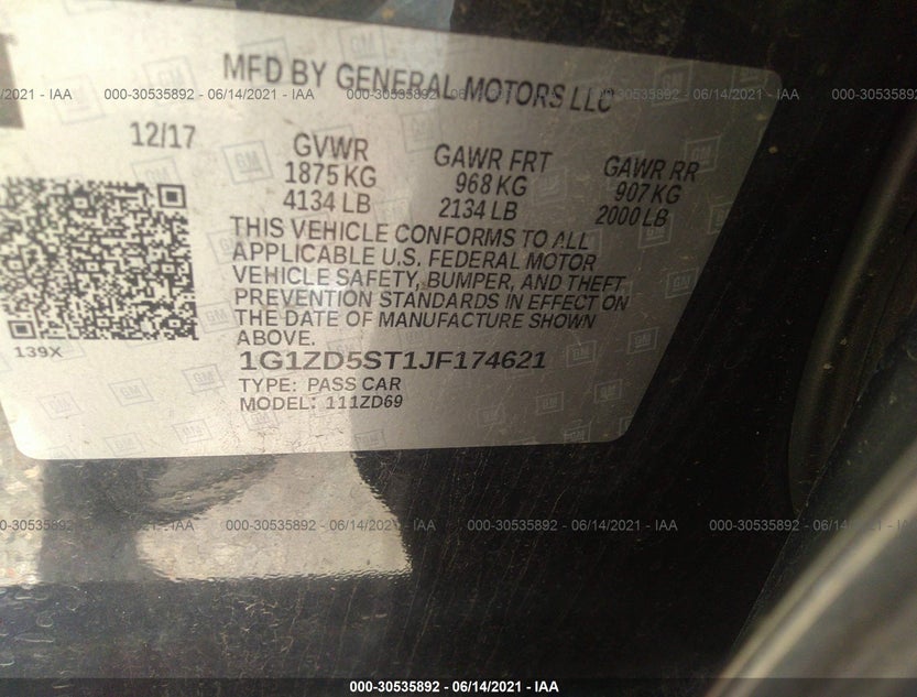 1G1ZD5ST1JF174621