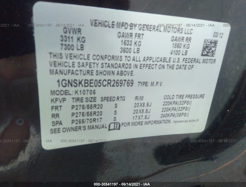 1GNSKBE05CR269769