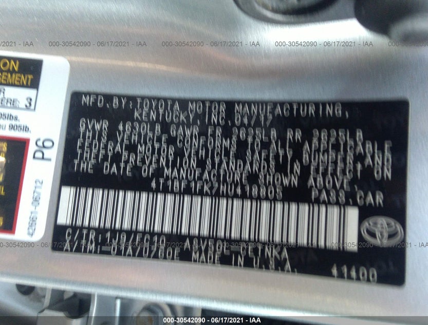 4T1BF1FK7HU418805