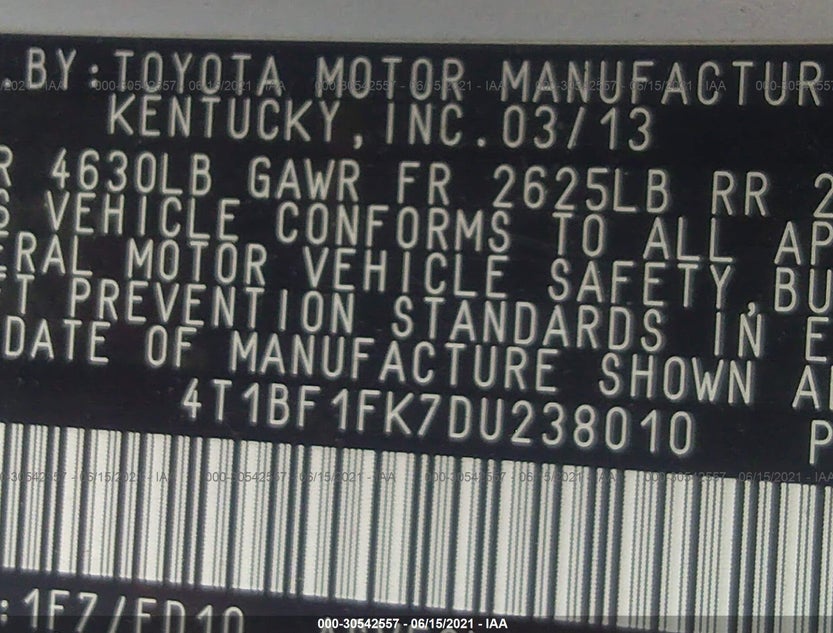 4T1BF1FK7DU238010