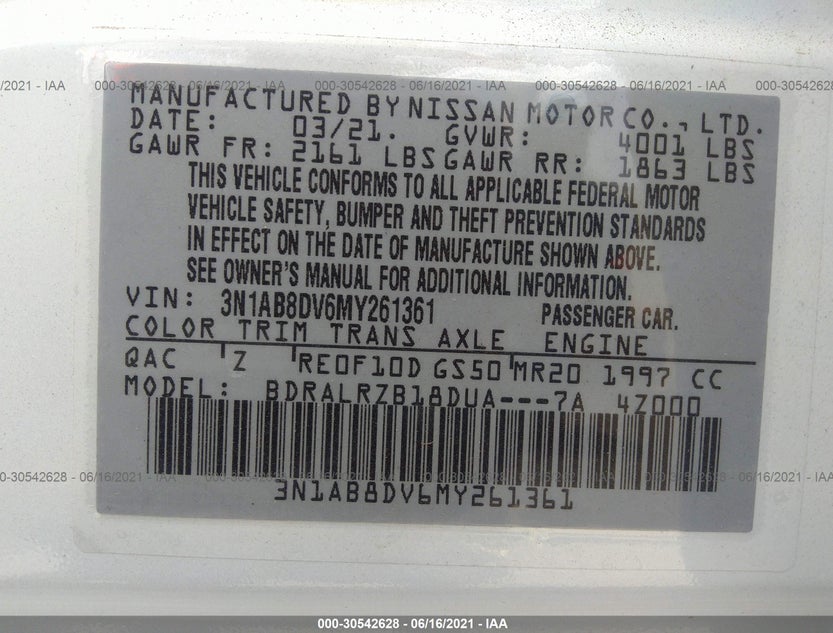 3N1AB8DV6MY261361