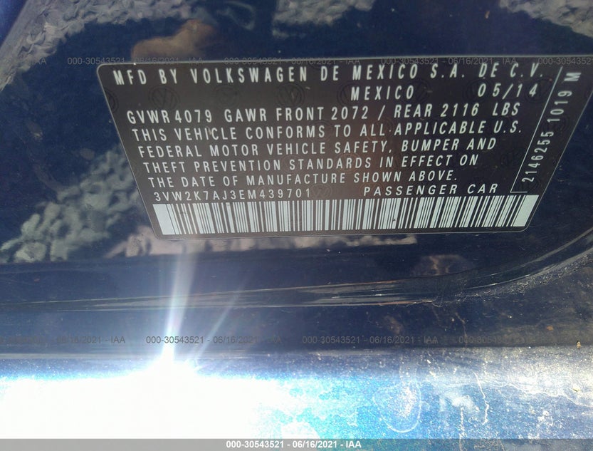 3VW2K7AJ3EM439701