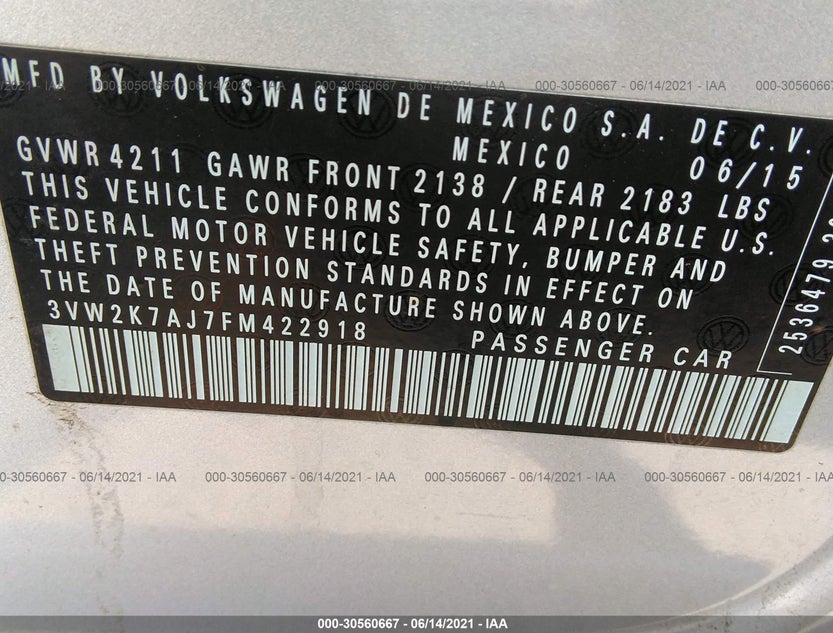3VW2K7AJ7FM422918