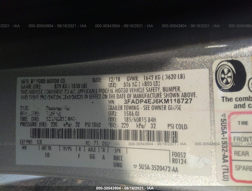 3FADP4EJ6KM118727