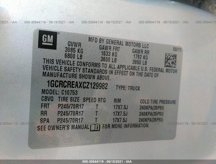 1GCRCREAXCZ129982