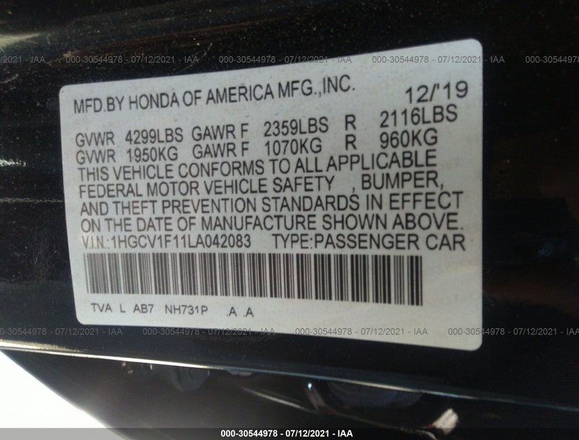 1HGCV1F11LA042083