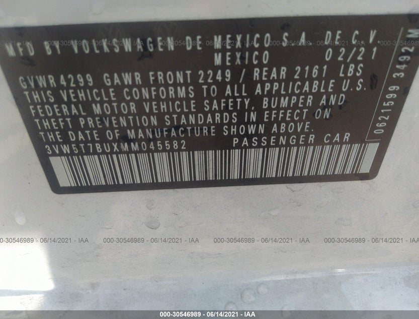 3VW5T7BUXMM045582