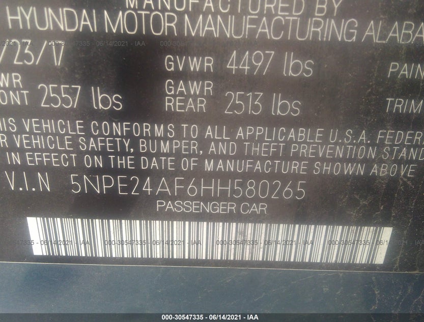 5NPE24AF6HH580265