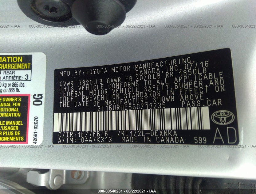 2T1BURHE5GC713235