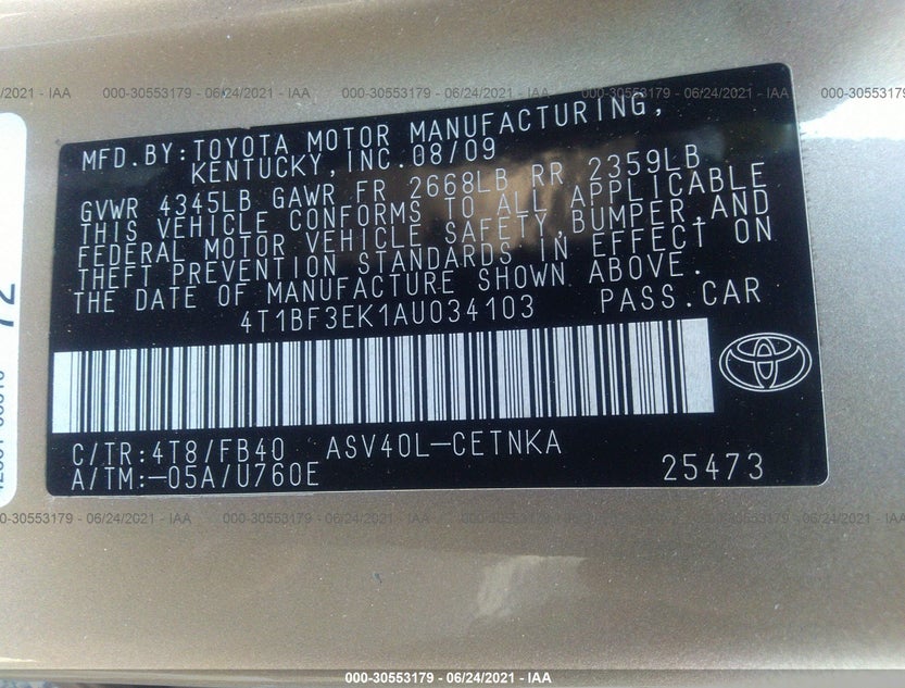 4T1BF3EK1AU034103