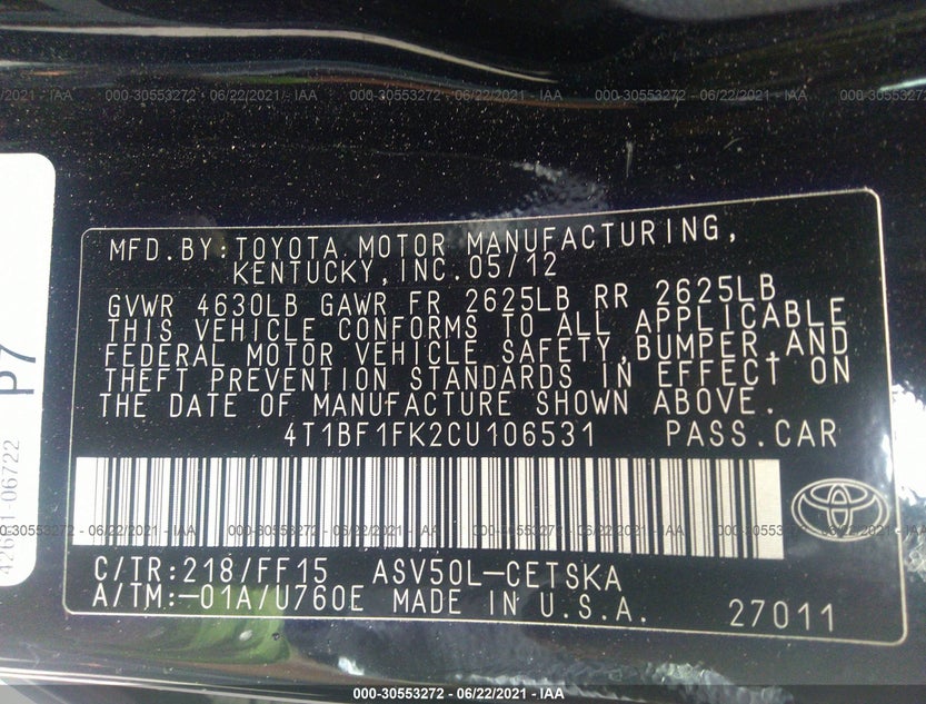 4T1BF1FK2CU106531