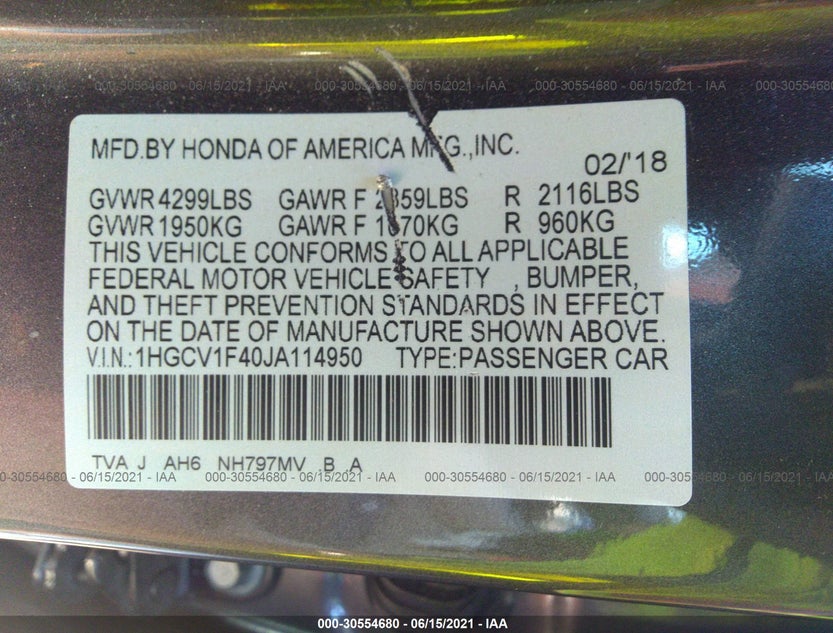 1HGCV1F40JA114950