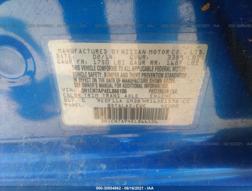 3N1CN7AP4EL866106