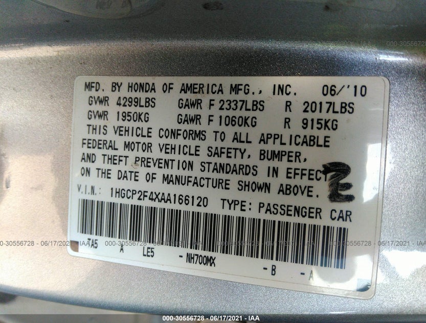 1HGCP2F4XAA166120