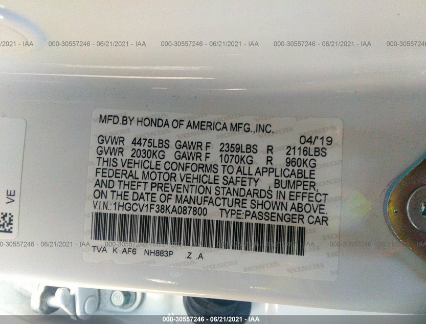 1HGCV1F38KA087800