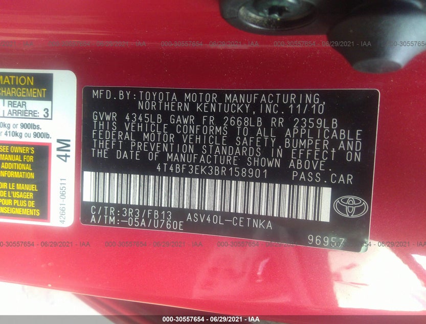 4T4BF3EK3BR158901