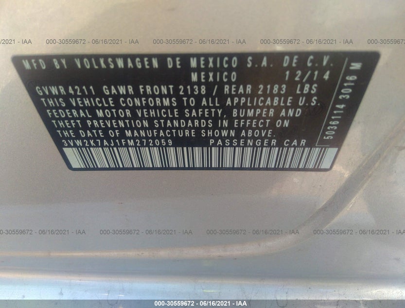 3VW2K7AJ1FM272059