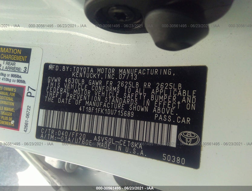 4T1BF1FK1DU715689