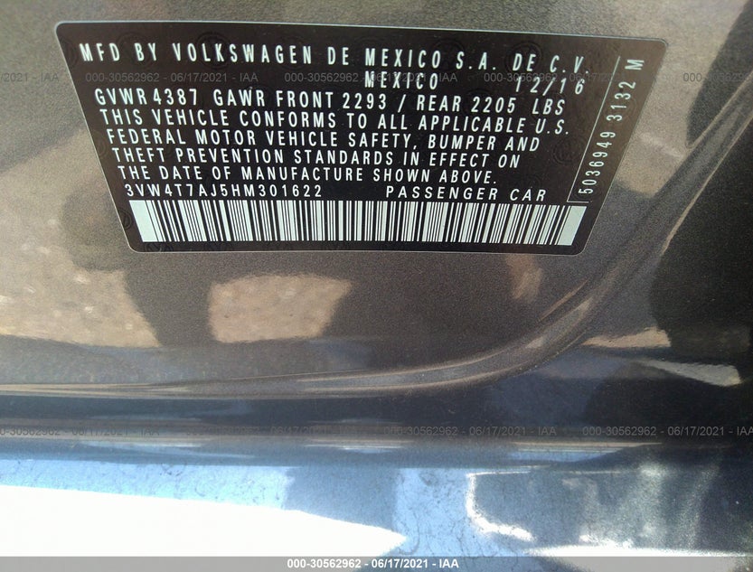 3VW4T7AJ5HM301622