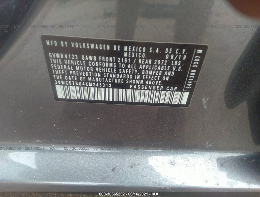 3VWC57BU4KM246313