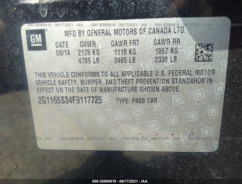 2G1165S34F9117725