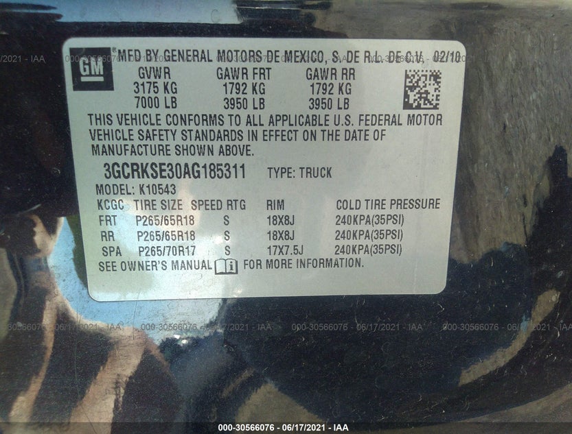 3GCRKSE30AG185311