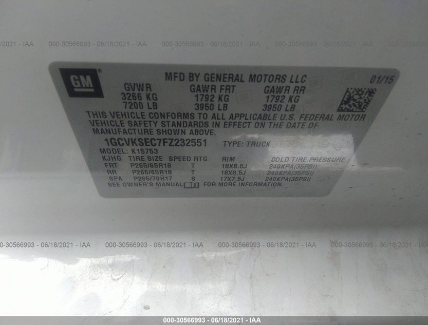 1GCVKSEC7FZ232551