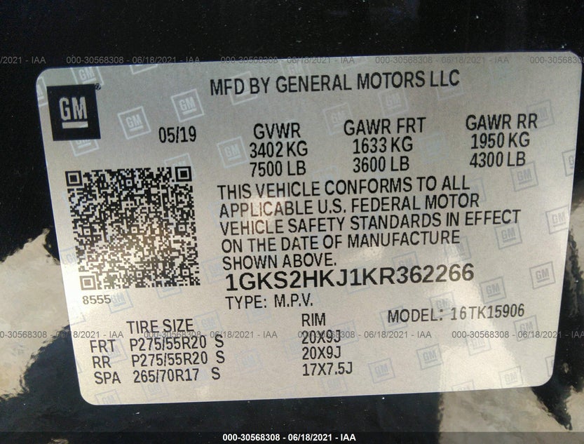 1GKS2HKJ1KR362266