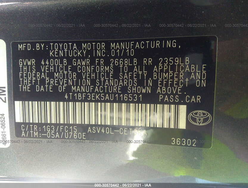 4T1BF3EK5AU116531