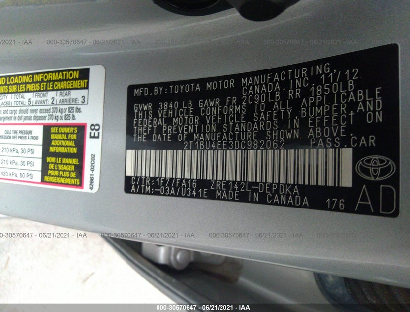 2T1BU4EE3DC982062