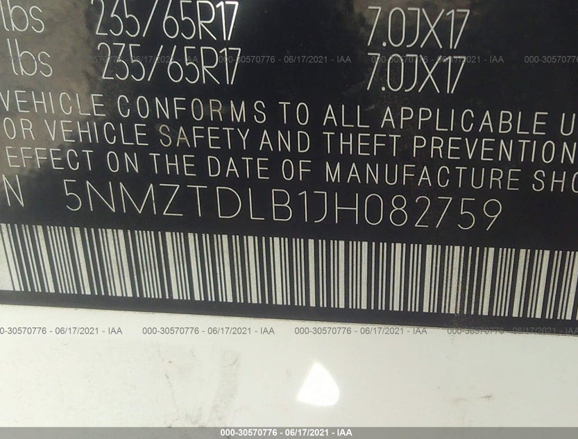 5NMZTDLB1JH082759