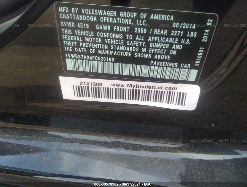 1VWBS7A34FC020163