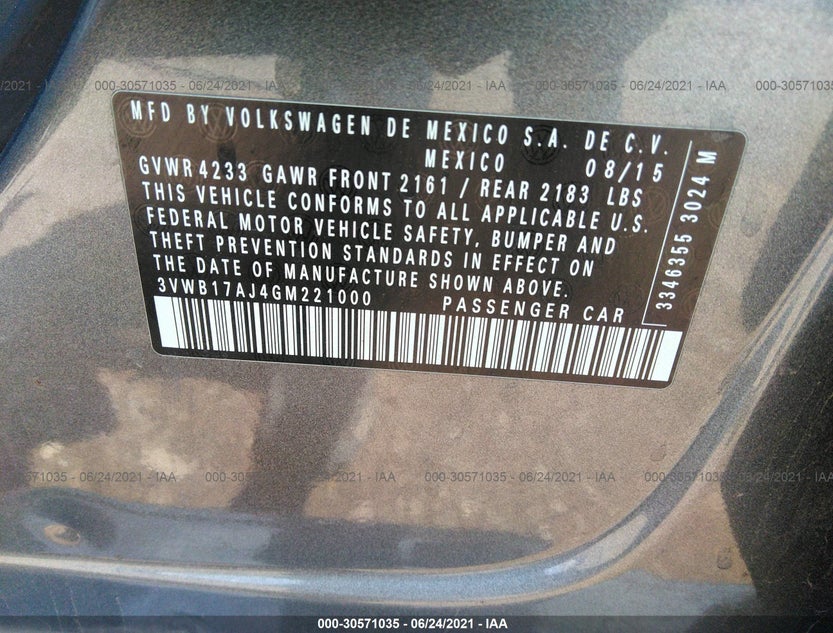 3VWB17AJ4GM221000