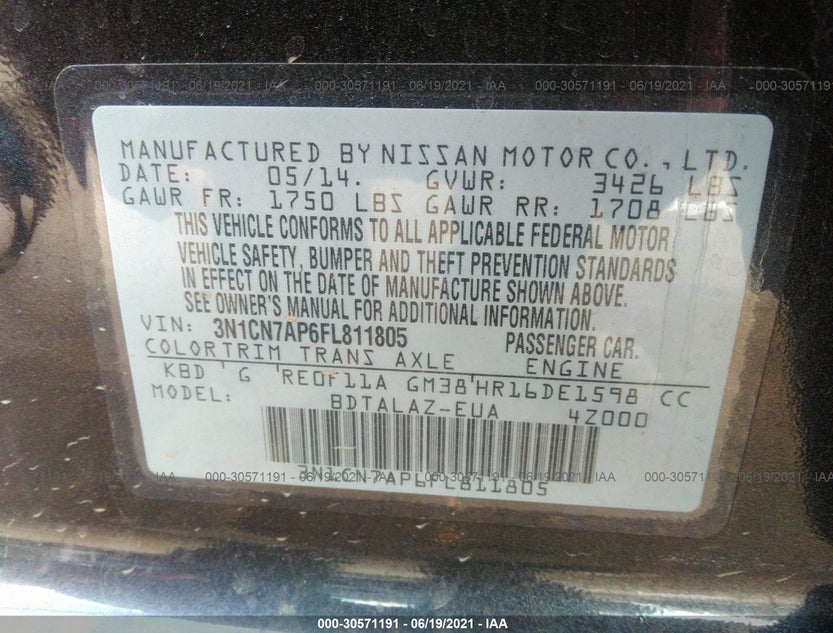 3N1CN7AP6FL811805