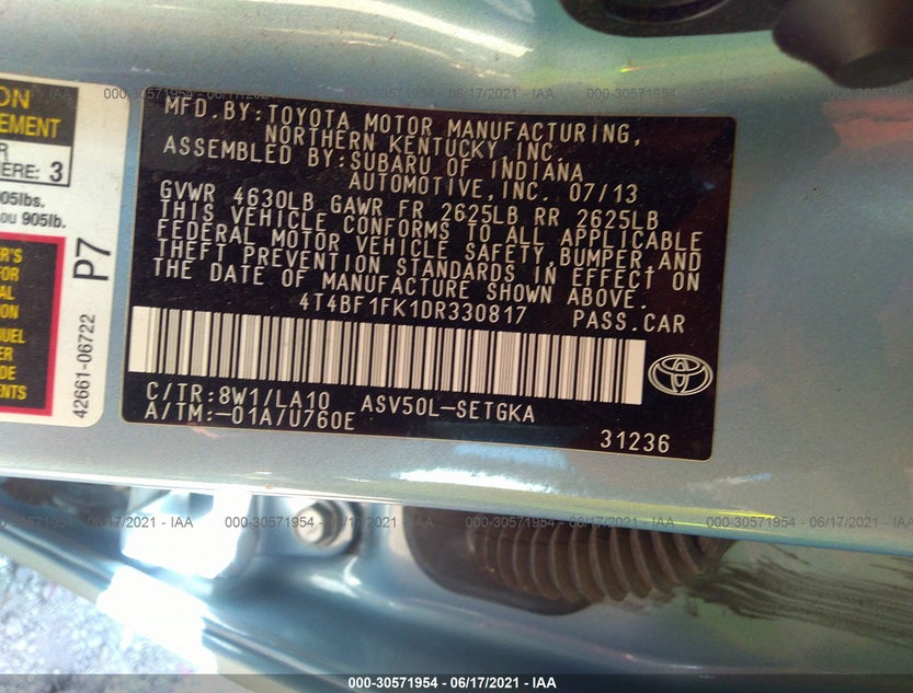 4T4BF1FK1DR330817