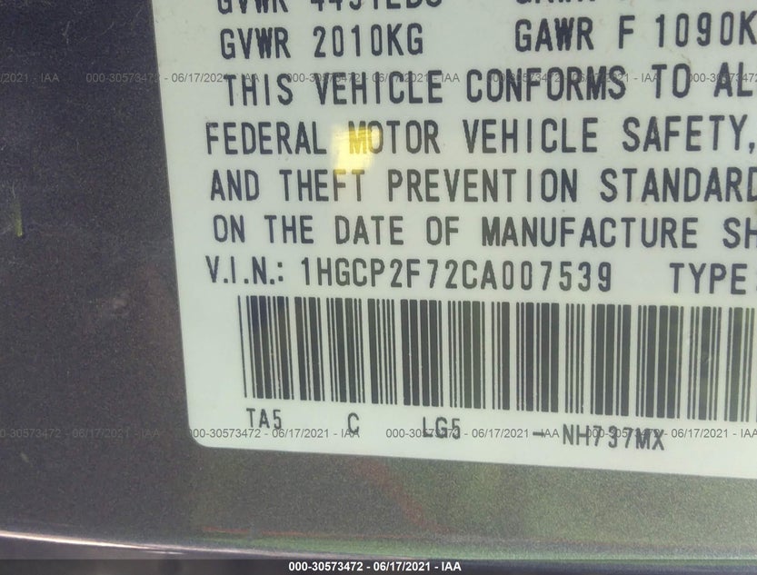 1HGCP2F72CA007539