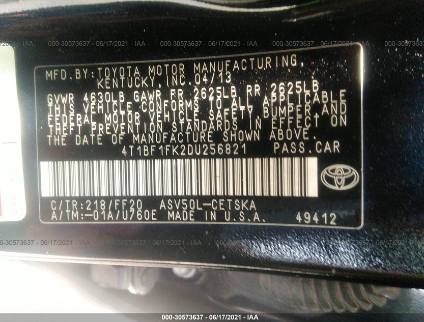 4T1BF1FK2DU256821